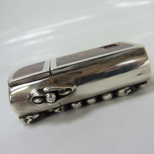 実際に弊社で買取させて頂いたSTANLEY GUESS/スタンリーゲス マルチスカル/ウッドインレイ スリム ジッポーの画像 3枚目