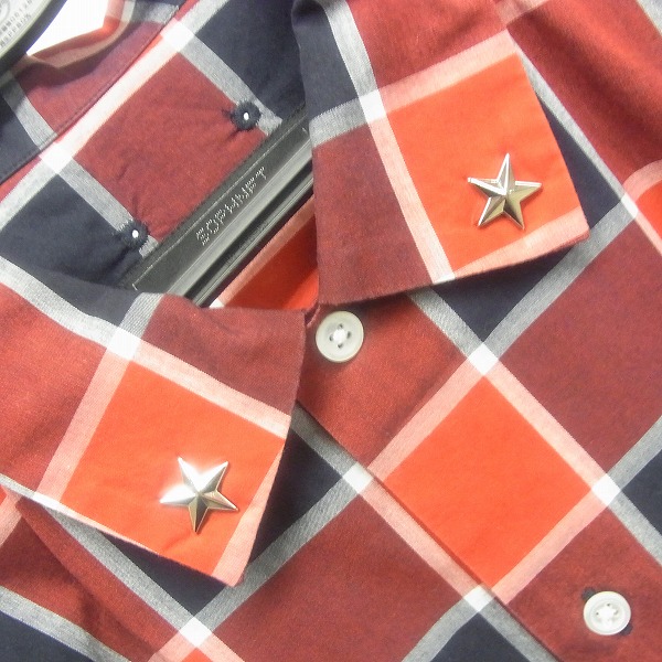 実際に弊社で買取させて頂いた【17SS】SOPHNET/ソフネット STAR STUDS REGULAR COLLAR CHECK SHIRT/チェックシャツ Lの画像 4枚目