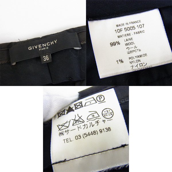 実際に弊社で買取させて頂いたGIVENCHY/ジバンシィ 10AW ウール ハーフパンツ 10F 5005 107/36の画像 3枚目