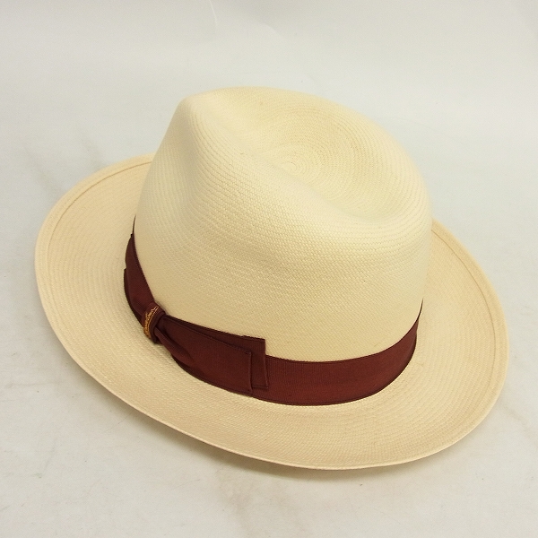 実際に弊社で買取させて頂いたBorsalino/ボルサリーノ イタリア製 EXファイン本パナマ中折れハット 140339/57の画像 2枚目