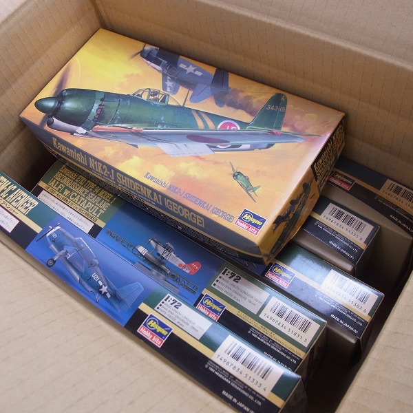 実際に弊社で買取させて頂いた★ハセガワ 1/72 C-1 チャーリーワン/川西N1K1水上戦闘機 強風等 6点おまとめ