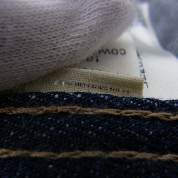 実際に弊社で買取させて頂いたDIESEL BLACK GOLD/ディーゼル ブラック ゴールド 裾コーティング デニムパンツ/28の画像 6枚目