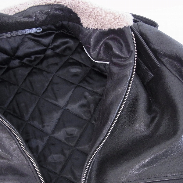 実際に弊社で買取させて頂いたKRIS VAN ASSCHE/クリスヴァンアッシュ CHEVRE ゴート 衿ボア ジャケット/50の画像 5枚目