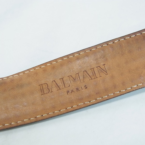 実際に弊社で買取させて頂いたBALMAIN/バルマン スタッズ/レザーベルト ブラックの画像 3枚目