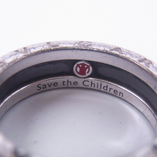 実際に弊社で買取させて頂いたBVLGARI/ブルガリ SAVE THE CHILDREN ブラックセラミック×SV925 リング 21号の画像 3枚目