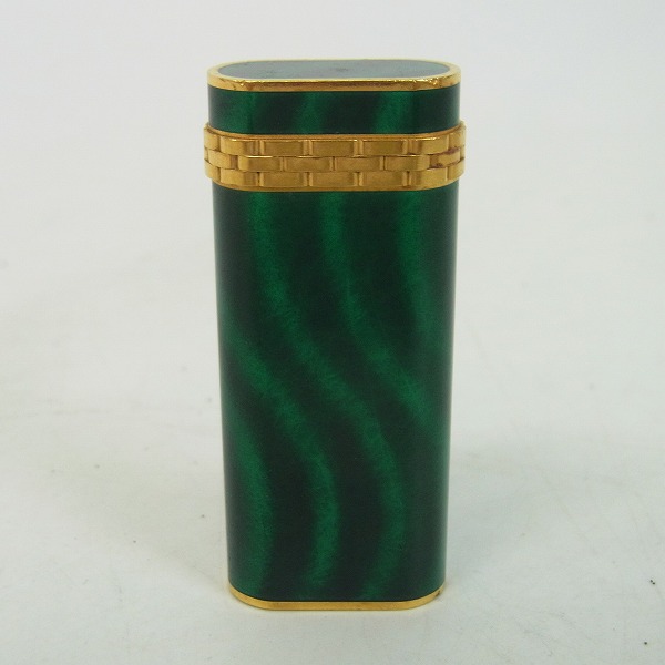 実際に弊社で買取させて頂いたCartier/カルティエ ガスライター グリーン×ゴールドの画像 1枚目