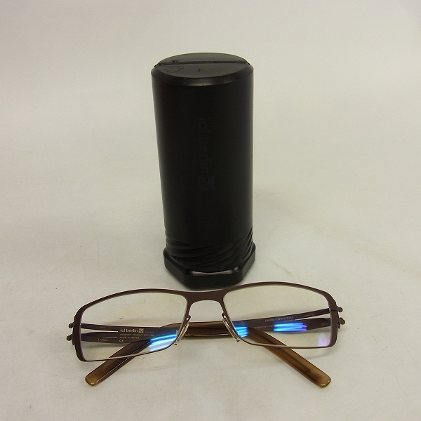 実際に弊社で買取させて頂いたic!berlin/アイシーベルリン mannertreu/chocolate 眼鏡フレーム/メガネフレームの画像 8枚目