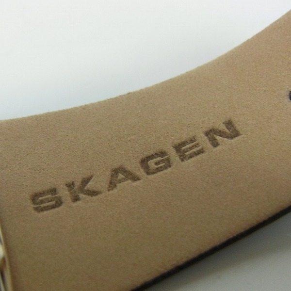 実際に弊社で買取させて頂いたSKAGEN/スカーゲン クロノ デイト 腕時計 レザーベルト SKW6070【動作未確認】の画像 4枚目