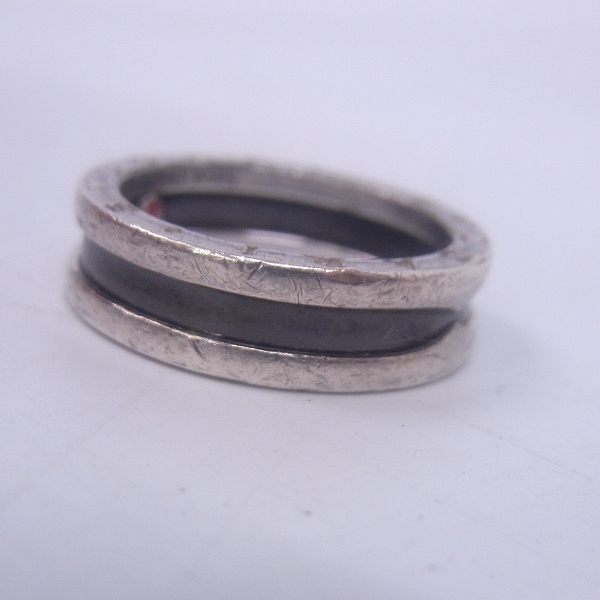 実際に弊社で買取させて頂いたBVLGARI/ブルガリ SAVE THE CHILDREN ブラックセラミック×SV925 リング 21号の画像 2枚目