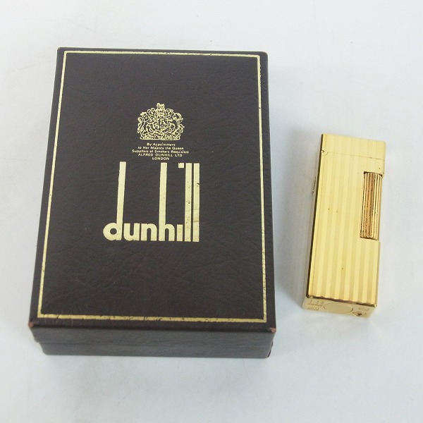 実際に弊社で買取させて頂いたdunhill/ダンヒル サイドローラーガスライター 縦ライン ゴールドの画像 4枚目