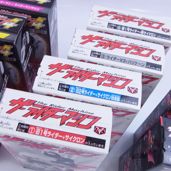 実際に弊社で買取させて頂いた【未開封】バンダイ 食玩 仮面ライダー ザ・ライダーマシン 1/2/3/4 20点セットの画像 4枚目