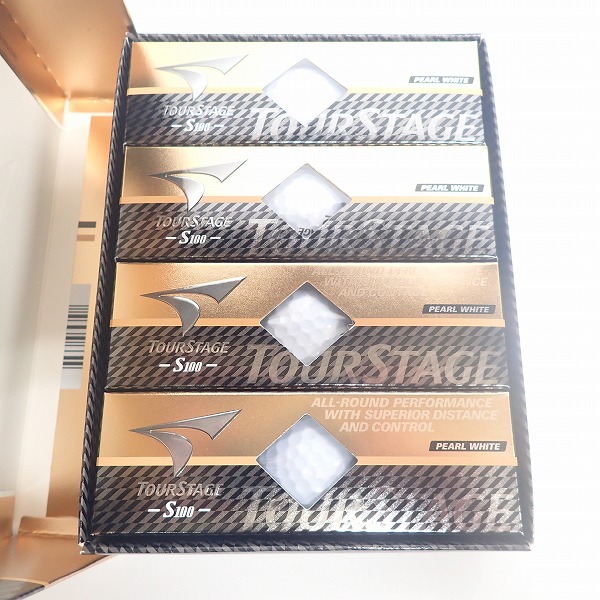 実際に弊社で買取させて頂いた【未使用】BRIDGESTONE/ブリヂストン TOURSTAGE/ツアーステージ S100 ゴルフボール パールホワイト 1ダース の画像 1枚目