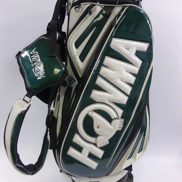 実際に弊社で買取させて頂いた★HONMA/本間ゴルフ スタンドキャディバッグ CB-3202 トーナメントプロモデル 9型(47インチ対応) グリーンの画像 6枚目