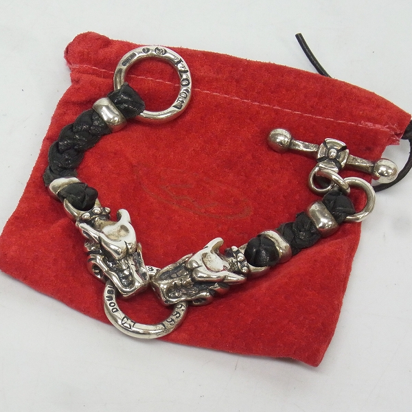 実際に弊社で買取させて頂いたTRAVIS WALKER/トラヴィスワーカー レイデッド レザー ガーゴイル ブレスレット/Tバーの画像 9枚目