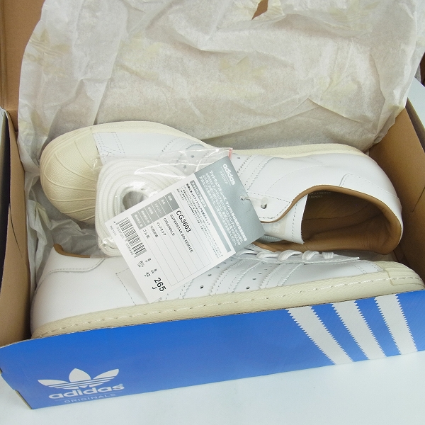 実際に弊社で買取させて頂いた【未使用】アディダス×エディフィス SUPER STAR 80s EDIFICE CG3603/26.5の画像 6枚目
