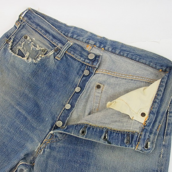 実際に弊社で買取させて頂いたLEVIS/リーバイス 501XX 50年代 隠しリベット刻印15 ヴィンテージ/ビンテージ デニムパンツの画像 2枚目