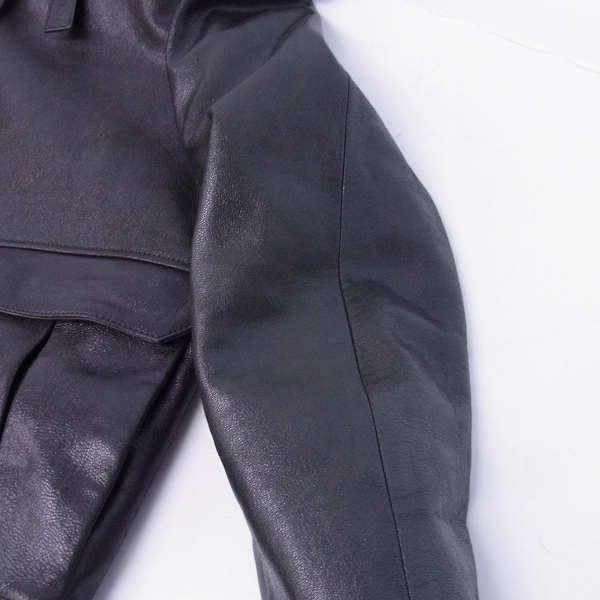 実際に弊社で買取させて頂いたKRIS VAN ASSCHE/クリスヴァンアッシュ CHEVRE ゴート 衿ボア ジャケット/50の画像 7枚目