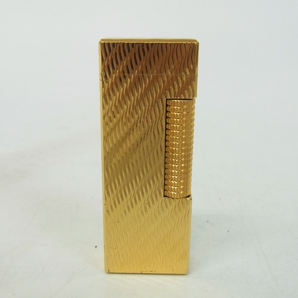 実際に弊社で買取させて頂いたdunhill/ダンヒル 縦縞 ガスライター ゴールド