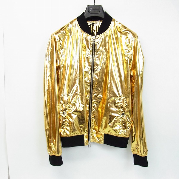 実際に弊社で買取させて頂いたVERSACE COLLECTION/ヴェルサーチ コレクション ライン Shiny Gold Bomber ゴールド ブルゾン ジャケット/48