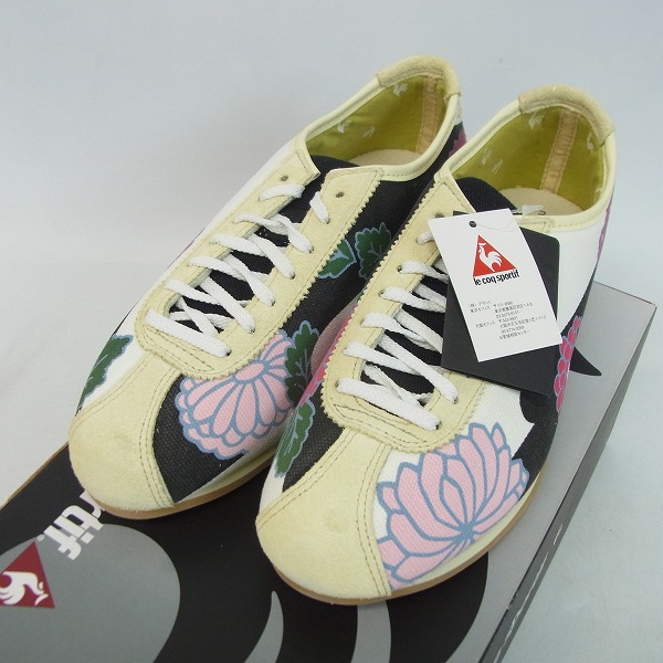 実際に弊社で買取させて頂いた【未使用】le cop sportif /ルコックスポルティフ SOUSOU BC 花柄 スニーカー QLC-7106/24