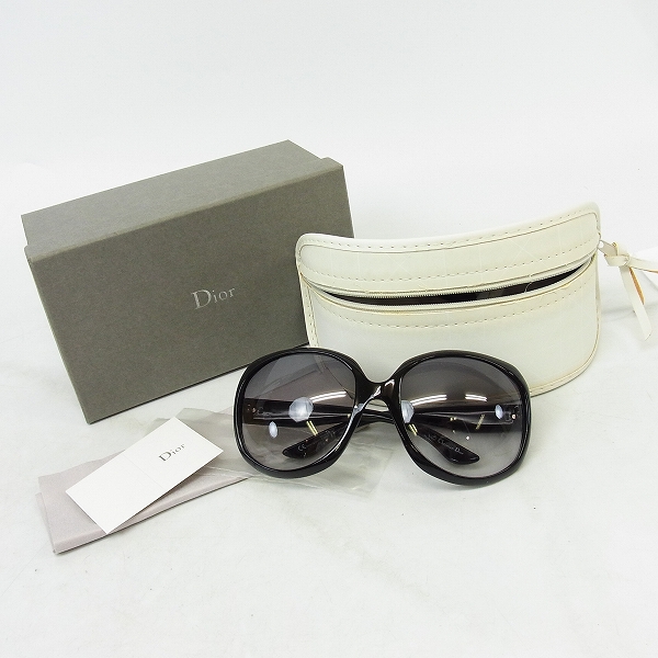 実際に弊社で買取させて頂いたChristian Dior/クリスチャンディオール サングラス プラスチック ダークグレー×黒 584LFの画像 8枚目