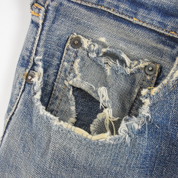 実際に弊社で買取させて頂いたLEVIS/リーバイス 501XX 50年代 隠しリベット刻印15 ヴィンテージ/ビンテージ デニムパンツの画像 4枚目