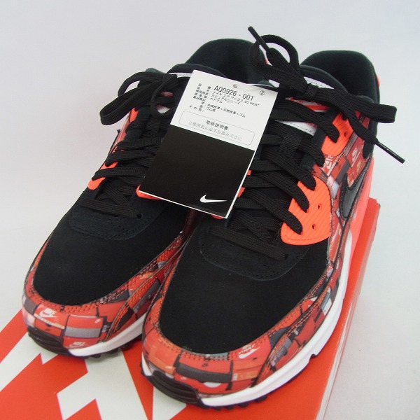 未使用】NIKE/ナイキ×atmos/アトモス AIR MAX 90 PRNT スニーカー AQ0926-001/26.5の買取実績 -  ブランド買取専門店リアクロ