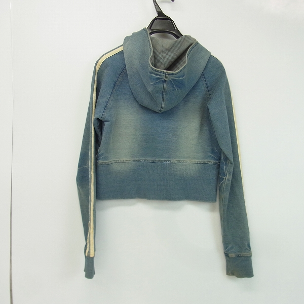 実際に弊社で買取させて頂いたBURBERRY BLUE LABEL/バーバリーブルーレーベル インディゴ アームライン スウェットパーカー 38の画像 1枚目
