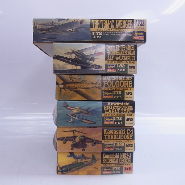 実際に弊社で買取させて頂いた★ハセガワ 1/72 C-1 チャーリーワン/川西N1K1水上戦闘機 強風等 6点おまとめの画像 3枚目