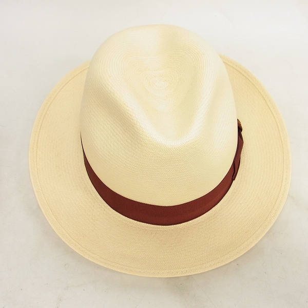 実際に弊社で買取させて頂いたBorsalino/ボルサリーノ イタリア製 EXファイン本パナマ中折れハット 140339/57の画像 4枚目