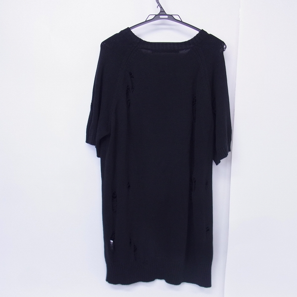 実際に弊社で買取させて頂いたNO ID BLACK/ノーアイディー HighGaugeLadderingCottonKnit Damaged Pull Over Loose Silhouette 半袖ニット/ONEの画像 1枚目