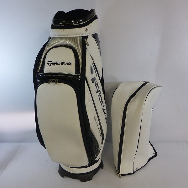 実際に弊社で買取させて頂いた★TaylorMade/テーラーメイド 4分割キャディバッグ CBG582 ホワイト/ブラックの画像 1枚目