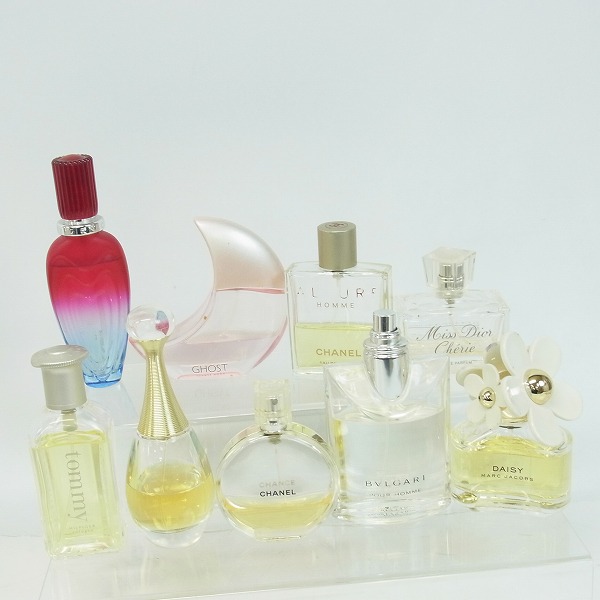 実際に弊社で買取させて頂いたCHANEL チャンス/アリュールオム Dior ジャドール/ミスディオール BVLGARI等 香水9点セット