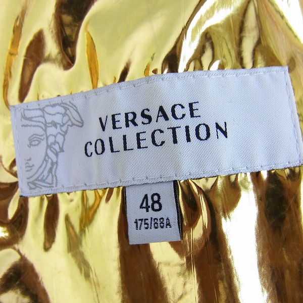 実際に弊社で買取させて頂いたVERSACE COLLECTION/ヴェルサーチ コレクション ライン Shiny Gold Bomber ゴールド ブルゾン ジャケット/48の画像 2枚目