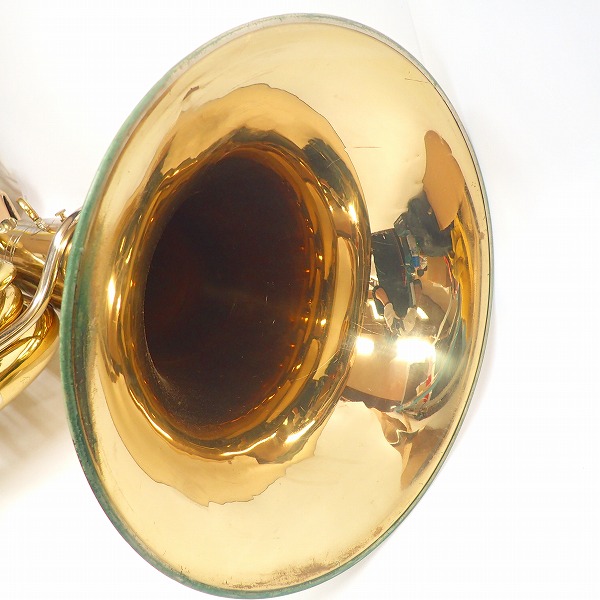 実際に弊社で買取させて頂いた★【型番不明/ジャンク】MIRAPHONE /ミラフォン チューバ ベル径約40cm/全長約100cm 管楽器 の画像 2枚目