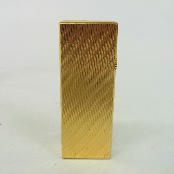 実際に弊社で買取させて頂いたdunhill/ダンヒル 縦縞 ガスライター ゴールドの画像 1枚目
