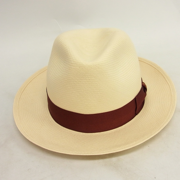 実際に弊社で買取させて頂いたBorsalino/ボルサリーノ イタリア製 EXファイン本パナマ中折れハット 140339/57の画像 1枚目