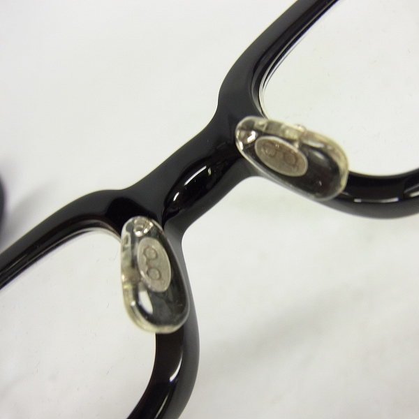 実際に弊社で買取させて頂いた白山眼鏡店/ハクサンガンキョウテン ウェリントン型セルロイド 黒縁メガネフレーム/眼鏡の画像 2枚目