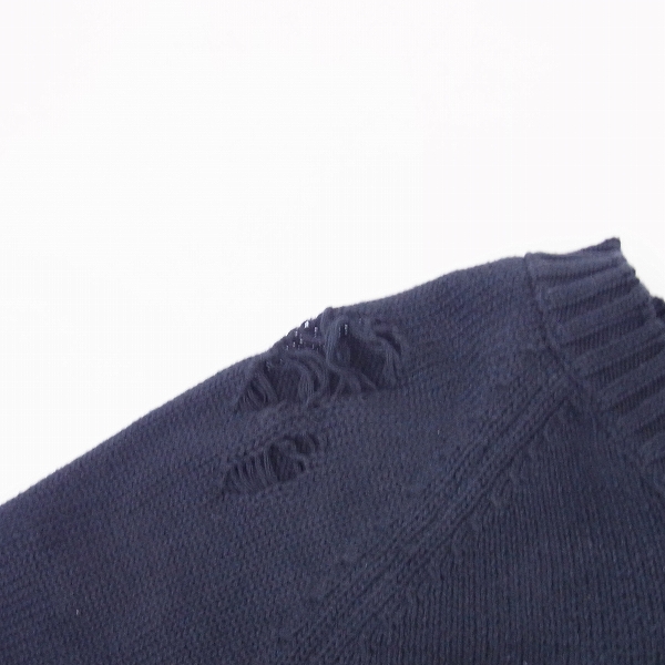 実際に弊社で買取させて頂いたNO ID BLACK/ノーアイディー HighGaugeLadderingCottonKnit Damaged Pull Over Loose Silhouette 半袖ニット/ONEの画像 7枚目