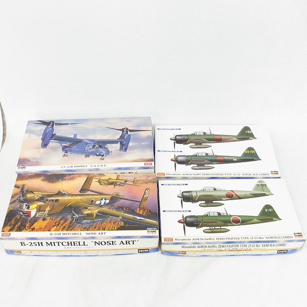 実際に弊社で買取させて頂いたハセガワ 1/72 B-25H ミッチェル/CV-22B オスプレイ/三菱 零式艦上戦闘機 4点セット