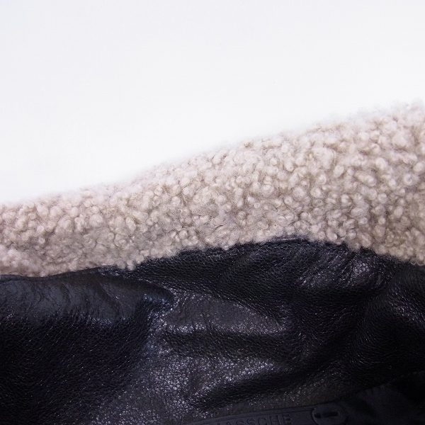 実際に弊社で買取させて頂いたKRIS VAN ASSCHE/クリスヴァンアッシュ CHEVRE ゴート 衿ボア ジャケット/50の画像 6枚目