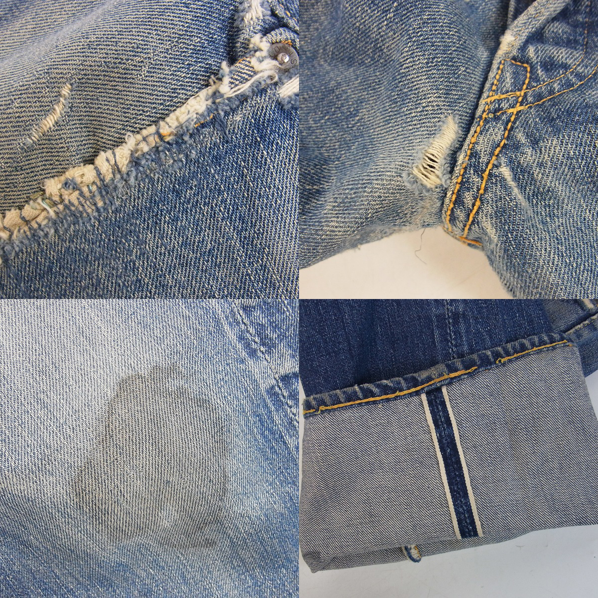 実際に弊社で買取させて頂いたLEVIS/リーバイス 501XX 50年代 隠しリベット刻印15 ヴィンテージ/ビンテージ デニムパンツの画像 5枚目