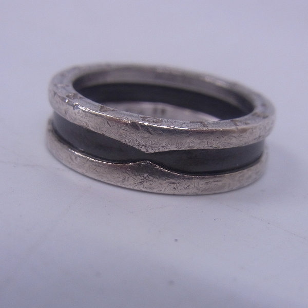 実際に弊社で買取させて頂いたBVLGARI/ブルガリ SAVE THE CHILDREN ブラックセラミック×SV925 リング 21号の画像 1枚目