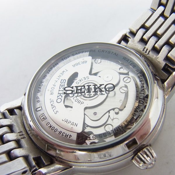 実際に弊社で買取させて頂いたSEIKO/セイコー PRESAGE/プレサージュ ボーイズ 自動巻き/オートマチック 腕時計/裏スケ 4R38-00K0の画像 3枚目