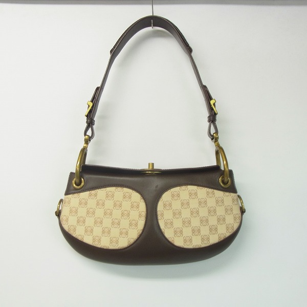実際に弊社で買取させて頂いたLOEWE/ロエベ ロゴ/総柄 ハンド/ショルダーバッグ ブラウン系の画像 1枚目
