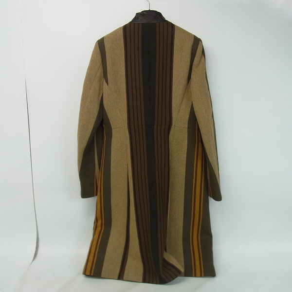 実際に弊社で買取させて頂いたETRO/エトロ ストライプデザイン ウールコート部分レザー/46の画像 1枚目