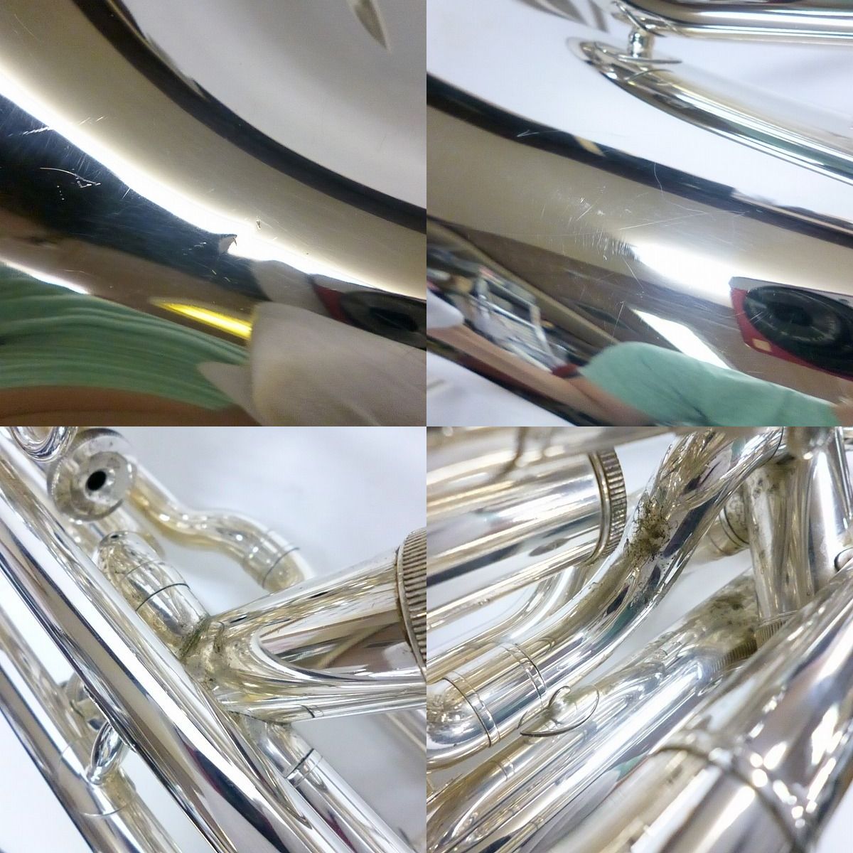 実際に弊社で買取させて頂いた★【音出し確認済み】YAMAHA/ヤマハ YEP621/YEP-621 ユーフォニアム 銀メッキ仕上げ YAMAHA 51 マウスピース付きの画像 3枚目
