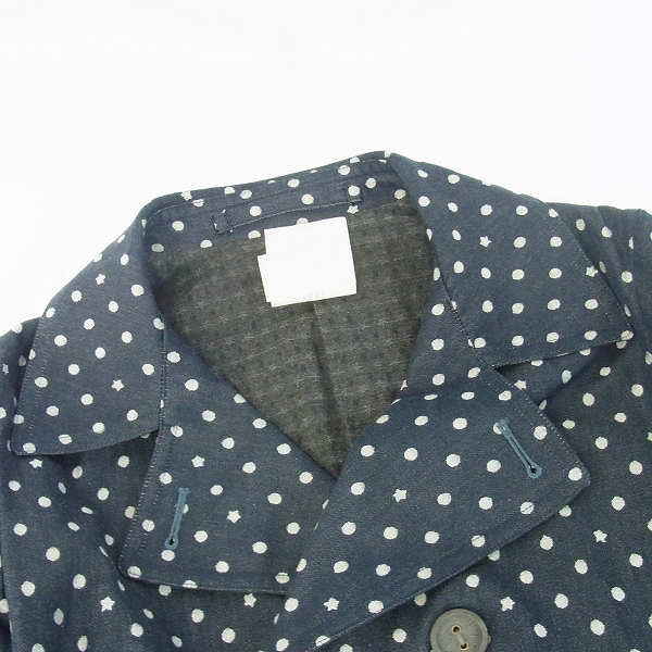 実際に弊社で買取させて頂いたFACTOTUM/ファクトタム ドット柄 コットン ダブルジャケット/トレンチコート/46の画像 4枚目