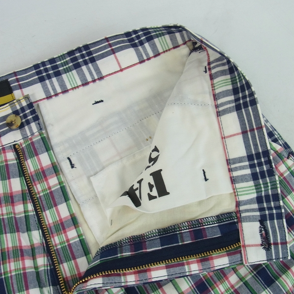 実際に弊社で買取させて頂いた【未使用】FAT/エフエーティー チェック CADDY コットンハーフパンツ/FATの画像 4枚目