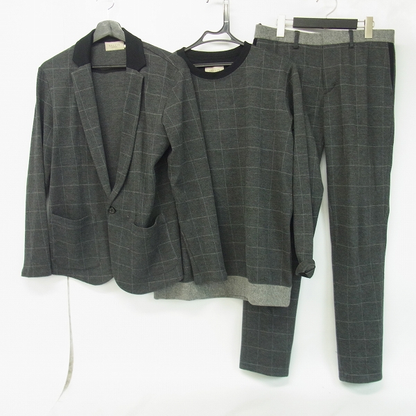 実際に弊社で買取させて頂いたVALLIS by FACTOTUM/ファクトタム ブロックチェック ジャケット/スウェット/パンツ セットアップ/46